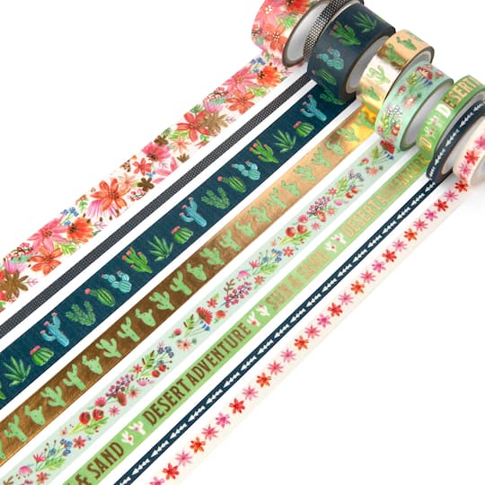 12 Packs: 8 ct. (96 total) Cactus Crafting Washi Tape Set by Recollections™